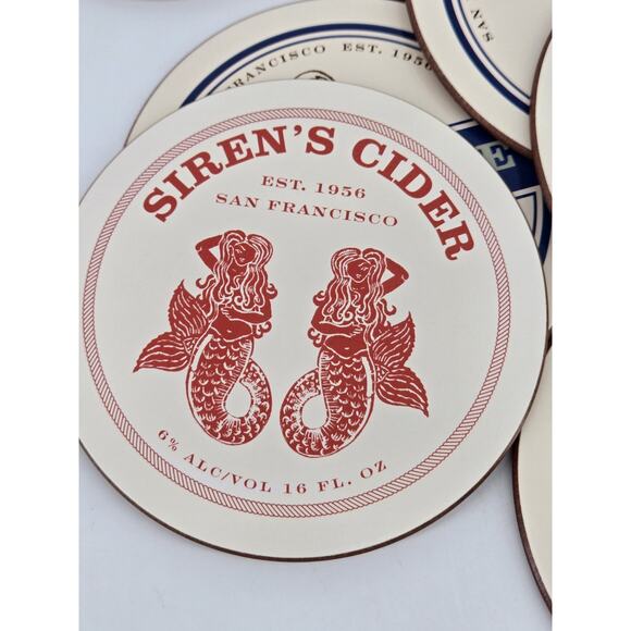 7 Breweriana Nautical Siren's Cidar And Anchor Ale Coasters Excellent - Picture 6 of 9